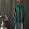 Colección Otoño 2026: Camisa de manga larga de color liso de gasa de algodón de doble capa estilo japonés para mujer, top chaqueta fina casual artístico