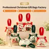 Bolsa de regalo de lona para Navidad, bolsa de mano para almacenamiento de regalos, bolsa de regalo para Nochebuena, bolso de mano para empaque de dulces y manzanas