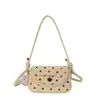 Bolso Cruzado de Hombro Único con Lunares Estilo Coreano para Mujer, Bolso Cuadrado Pequeño con Lazo, Bolso de Moda Versátil de Diseño Nicho para el Trabajo