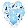 Balões de látex com confete para aniversário de um ano, meninos e meninas, decoração para festa de um ano, conjunto de balões de nuvem de metal