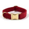 Fan ha boss novo veludo vermelho fivela de ouro coleira para animais de estimação uma geração de coleira de cachorro coleira de cachorro cross-border atacado