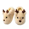 Chinelos de Algodão Infantis para Meninos, Rena de Desenho Animado, Roupa de Casa, Outono/Inverno, Crianças em Idade Escolar e Mais Velhas, Antiderrapante, Quente, Meninos Pequenos, Chinelos de Bebê