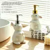 Frasco Fofo de Desinfetante para Mãos Tipo Pressão de Coelho para Banheiro de Casa Dispenser de Sabonete Líquido Shampoo Frasco Dispenser Criativo Moderno