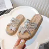 Pantuflas para Niñas, Zapatos Brillantes de Princesa, Nuevos Sandalias de Verano 2026 para Niños, Elegantes Zapatos de Playa Slip-On con Lazo
