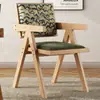 Silla de Ratán Chandigarh Silla de Comedor de Madera Maciza Silla con Reposabrazos y Respaldo Antiguo Francés para el Hogar Taburete Silla de Ratán Informal
