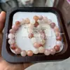 Pulseira de Contas Flor de Pessegueiro de Jade de Seda Dourada Natural de Xinjiang, Joia de Contas Flor de Pessegueiro, Design Simples, Suprimento para Transmissão ao Vivo