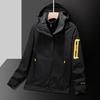 Tallas grandes Nueva chaqueta de pareja engrosada con forro polar para hombre y mujer, tres en uno, cárdigan con capucha, combinación de colores, chaqueta para exteriores, marca de moda