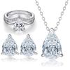 Gota em forma de zircão terno de jóias Europeu e Americano anel simples brincos moda all-match colar clavícula cadeia jóias de prata esterlina