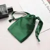 Bolsa de armazenamento para máscara de dormir de seda sintética, bolsa de tecido, bolsa com cordão de seda sintética acetinada, armazenamento de cosméticos estilo simples