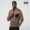 Suéter com zíper parcial e gola alta, novo estilo outono/inverno masculino, suéter moderno, malha casual e versátil para vendas transfronteiriças