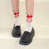 Calcetines de Verano Finos de Malla Transparente con Tira Fina Hueca Estilo Spice Girls Ballet de Tubo Medio
