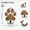 Colgador de llaves de madera con diseño de pata de gato simple con impresión 2D plana de alta definición, soporte de pared con forma de pata de gato bicolor
