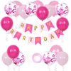 Set de Globos con Banderín de Cola de Pez Feliz Cumpleaños Transfronterizo Decoración de Fiesta para Pared de Fondo Infantil Arreglo de Cumpleaños