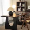Mesa de comedor de madera maciza color nogal sala de estar escritorio largo banco de trabajo tablero grande escritorio de comedor escritorio de conferencia integrado