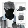 Gorra Plana de Mezclilla Vintage Lavada para Hombres y Mujeres, Sombrero de Algodón Puro de Ala Ancha para Protección Solar al Aire Libre, Circunferencia de Cabeza Grande, Logotipo Personalizado