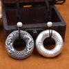 Collar largo con hebilla de seguridad de plata de ley 999 con seis caracteres de Chengxiang, dragón y fénix, para mujer, para hombre y mujer.