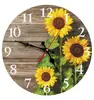Amazon Reloj de Pared Redondo de 30 cm Estilo Pastoral Retro con Girasoles Decoración para Sala de Estar Reloj de Pared para Sala de Estar