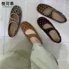 Zapatos Mary Jane retro de piel genuina para mujer, nuevo estilo 2026, con un diseño literario y artístico, acabado mate, estampado de lunares, punta cuadrada y empeine bajo, perfectos como zapatos para la abuela