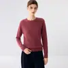 Nuevo suéter de cachemira pura para otoño e invierno, cuello redondo, corte ajustado, versátil, cálido, top de manga larga, prenda base de punto