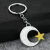 Comércio Exterior Venda Quente Chaveiro Estrela Lua Liga de Zinco Chaveiro Criativo Pingente de Óleo Gotejante Acessórios para Bolsa Em Estoque Atacado