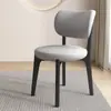 Silla de comedor de madera maciza estilo nórdico italiano, para uso doméstico, silla con respaldo de cojín suave de lujo ligero, mesa y silla de comedor modernas minimalistas, silla para apartamento pequeño