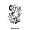 Tbs Cross-Border se especializa en Pegatinas de Tatuaje de Animales en Blanco y Negro y Florales Coloridos para Medio Brazo, Unisex, Estilo Europeo y Americano
