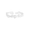 1430 Diseño de Lujo Accesible en Nicho Estilo K Textura de Lava Anillo Liso Plata de Ley S925 Anillo Abierto de Plata para Mujer