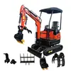 Invernadero de Huerto Volteo y Excavación de Zanjas Miniexcavadora Máquina de Gancho Pequeño Paisajismo Deshierbe Fabricante de Excavadoras Pequeñas Excavadora Multifunción
