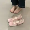 Elegantes Zapatos de Ballet Estilo Francés con Lazo, Tacón Oculto, para Mujer 2026 Primavera/Verano, Puntiagudos Cuadrados, Plateados, Zapatos Mary Jane
