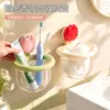 Cesta de almacenamiento tipo ventosa con forma de tulipán, organizador de pared para uso doméstico, cesta de almacenamiento para artículos de tocador y caja de almacenamiento para toallas faciales usadas