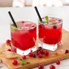 Pajitas Delgadas Desechables de Plástico Negro Decoración de Cóctel Bebida de Jugo Té con Leche Mantel Servilleta