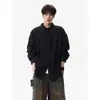 Chaqueta de mezclilla de manga larga retro americana, camisa de mezclilla lavada con cuello de solapa, top moderno para hombre de primavera y otoño, versión coreana