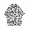 Verão Masculino Estampado plus size Camisa de manga curta Praia Quick-drying Camisa solta Havaí Praia Férias Suíte de Viagem