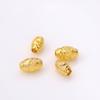 Cuentas de arroz chapadas en cobre con color dorado real de 18K que conservan el color, cuentas de oliva esmeriladas, cuentas espaciadoras rayadas, cuentas de barril de madera de oro arena DIY, lote de cuentas sueltas, tubo de flor
