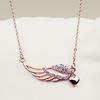 Corea del Sur joyería pedrería alas de ángel huecas corazón de amor collar Yiwu fábrica joyería al por mayor femenina C160