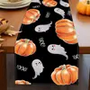 Camino de mesa de Halloween más vendido de Temu transfronterizo, mantel decorativo navideño de lino, alfombrilla de té de gama alta para mueble de TV