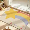Tapete de chão para banheiro com estampa de desenho animado, absorvente e à prova de respingos, adequado para uso no banheiro, lavabo e na entrada, e também é resistente à sujeira e antiderrapante