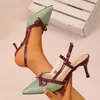 Sandalias de Tacón Alto de Una Correa para Mujer Verano 2026 Tacón de Aguja Punta Cerrada Sandalias de Punta Calada Zapatos Individuales Zapatos Profesionales de Trabajo