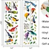 Adesivo de Parede Pássaros Coloridos Folhas Verdes Papel Autoadesivo Pássaros Coloridos Folhas Decoração de Parede Tema Natureza