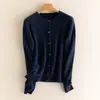 Cardigan de Punto Trenzado de Cachemira de Color Sólido, Estilo Suave y Pegajoso, para Mujer, Cuello Redondo, Tejido Holgado, Sensación de Prenda Exterior Pequeña, Top de Otoño