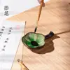 Plato de tinta de cerámica Lanzhai Mariposa Pequeño soporte para bolígrafos Charco de tinta Tinta para caligrafía Plato de agua con tinta Soporte para pinceles Bandeja de tinta Cartucho de tinta Lavado de bolígrafos Piedra de entintar