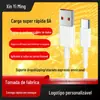 Cabo de dados de carregamento super rápido tipo C de fornecimento direto 6A Cabo de carregamento flash tipo C adequado para celular Huawei Cabo de carregamento de 66 W