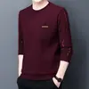Camiseta de manga larga para hombre, forro polar de doble cara, sudadera autocalentable, casual, corte holgado, para otoño/invierno, cuello redondo, prenda interior