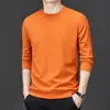 Nueva sudadera tipo camiseta para hombre, manga larga, color liso, corte holgado, top casual para hombre con logo en el pecho, disponible para dropshipping