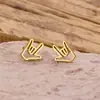 Design de nicho moda simples aço inoxidável oco brincos de gesto personalidade feminina brincos EU TE AMO presente
