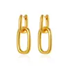 Pendientes de Moda Europeos y Americanos Transfronterizos Chapados en Metal Pendientes de Cobre Creativos Pendientes Ovalados en Forma de U de Colores Empalmados de Tendencia para Mujer