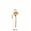 Cuchara de Acero Inoxidable 304, Cuchara Mezcladora de Condimentos Color Dorado, Cuchara Redonda Pequeña, Cuchara de Café con Logo al por Mayor, Cuchara para Taza con Mango Largo