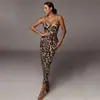 Ropa de Mujer de Comercio Exterior Nueva 2026, Estilo Europeo y Americano, Vestido sin Mangas con Cuello en V, Estampado de Leopardo, Ajustado