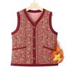 Chaleco de Algodón Cálido Nuevo para Mujer Otoño/Invierno 2025 para Mamás, Chaleco Cardigan de Capa Interior Floral Engrosado, Chaqueta de Algodón
