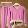 Set de Ropa Interior Térmica Roja Gruesa de Lana de Camello para Hombres y Mujeres de Invierno para el Año de Nacimiento, Extra Engrosado con Forro de Felpa, Ropa y Pantalones de Otoño